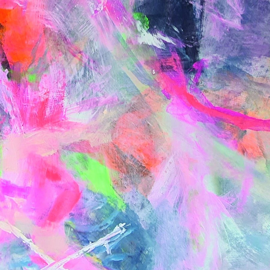 Ausschnitt aus Die innere Landkarte strahlt, Aquarylic, Acryl und Pigmente, Roswitha Gronemann