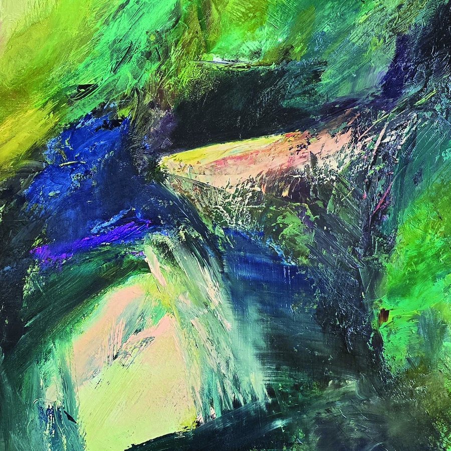 Ausschnitt aus Der unbekannte Pfad I, Oel auf Leinwand, Roswitha Gronemann