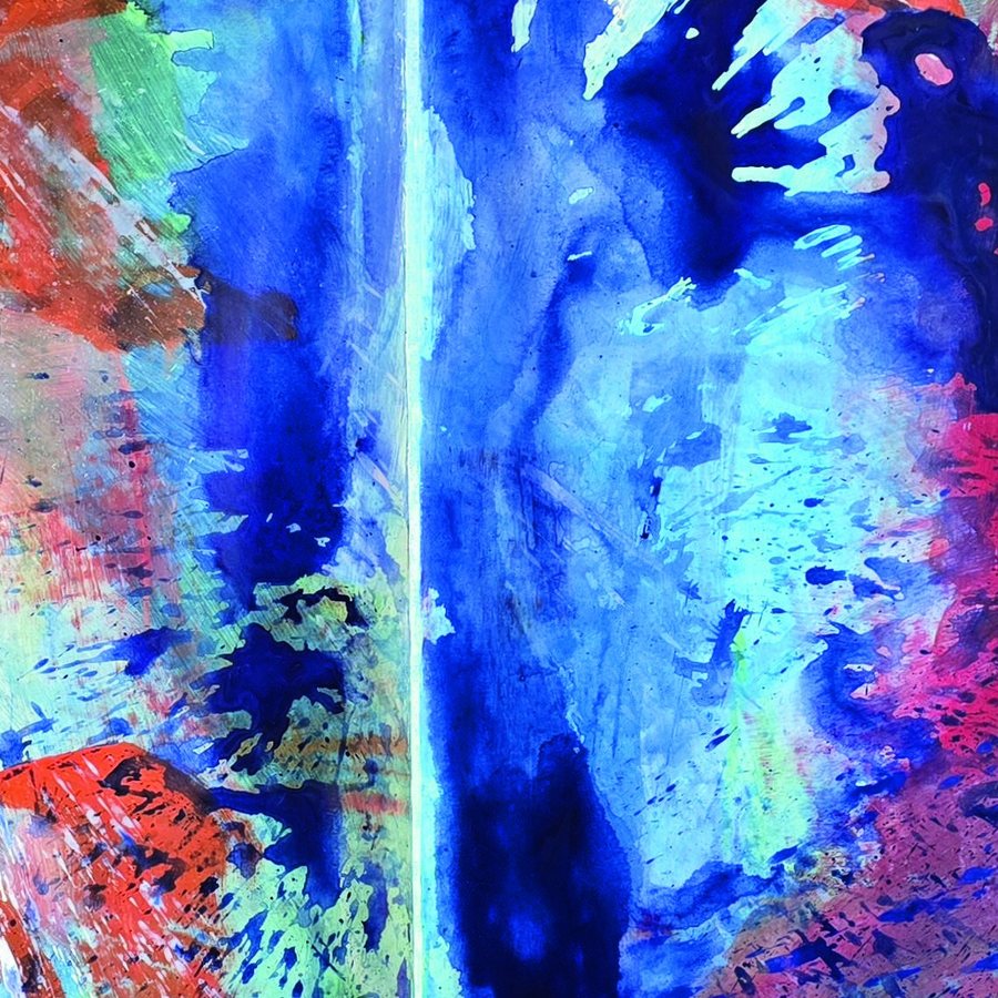 Ausschnitt aus Weg des Wandels, Aquarylic und Pigmente auf Leinwand, Roswitha Gronemann